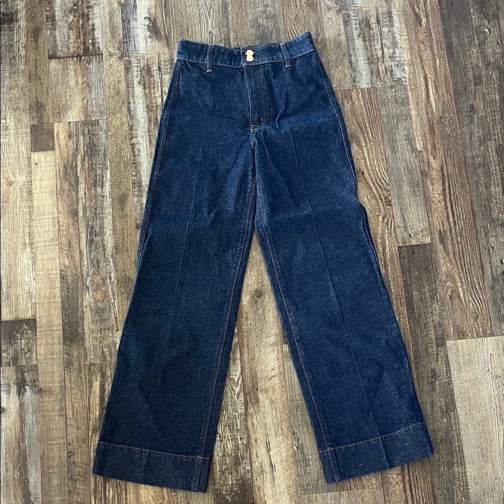 NWT H&M Women’s Dark Indigo High Wide Waist Wide-Leg Jeans